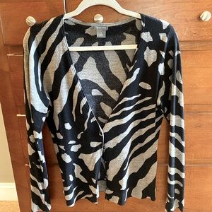 Ann Taylor black and grey animal print cardigan
